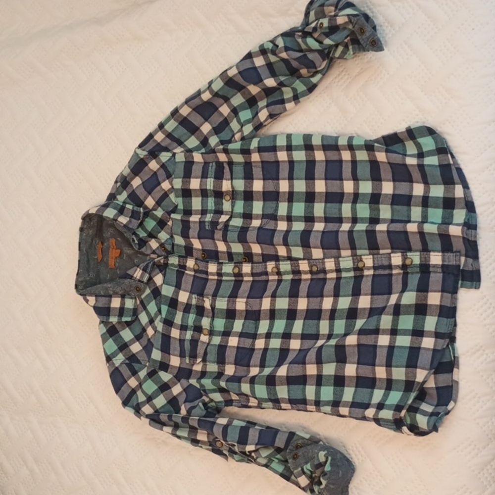 Jack's Girlfriend Bea Blue Plaid Flannel